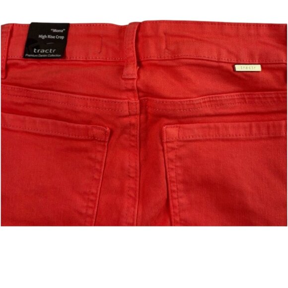 Tractr Women’s High Rise Burgundy Jeans Size 2 (26 Waist) NWT Stretch Denim - Picture 4 of 4